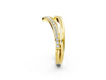 Yellow gold Pavé Round Diamond Chevron Band with Channel Setting_2