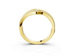 Yellow gold Pavé Round Diamond Chevron Band with Channel Setting_3