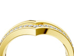 Yellow gold Pavé Round Diamond Chevron Band with Channel Setting_4