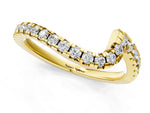 Yellow gold Pavé Round Diamond Chevron Band with Prong Setting_1