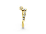 Yellow gold Pavé Round Diamond Chevron Band with Prong Setting_2