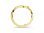 Yellow gold Pavé Round Diamond Chevron Band with Prong Setting_3
