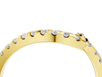 Yellow gold Pavé Round Diamond Chevron Band with Prong Setting_4