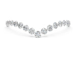 Yellow gold Pavé Round Diamond Chevron Band with Shared Prong Setting
