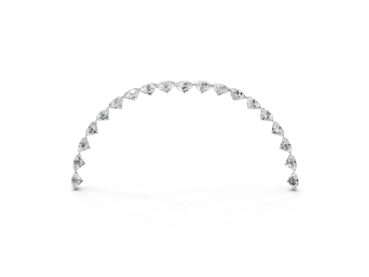 Yellow gold Pavé Round Diamond Chevron Band with Shared Prong Setting_3