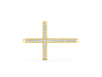 Yellow gold Pavé Round Diamond Cross Pendant