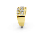 Yellow gold Pavé Round Diamond Crossover Band with Bead Prong Setting_2