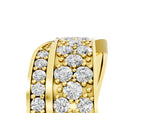 Yellow gold Pavé Round Diamond Crossover Band with Bead Prong Setting_5