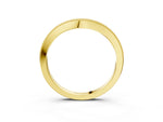 Yellow gold Pavé Round Diamond Curved Band with Milgrain Edge_3