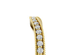 Yellow gold Pavé Round Diamond Curved Band with Milgrain Edge_5