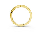 Yellow gold Pavé Round Diamond Curved Milgrain Band_3