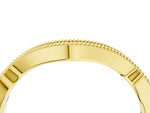 Yellow gold Pavé Round Diamond Curved Milgrain Band_4