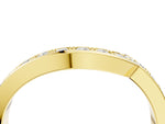 Yellow gold Pavé Round Diamond Curved Wedding Band with Channel Setting_4
