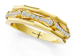 Yellow gold Pavé Round Diamond Eternity Band with Bar Prong Setting_1