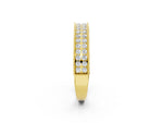 Yellow gold Pavé Round Diamond Eternity Band with Milgrain Edge_2
