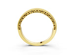 Yellow gold Pavé Round Diamond Eternity Band with Milgrain Edge_3