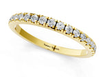 Yellow gold Pavé Round Diamond Half Eternity Band with Shared Prong Setting_1
