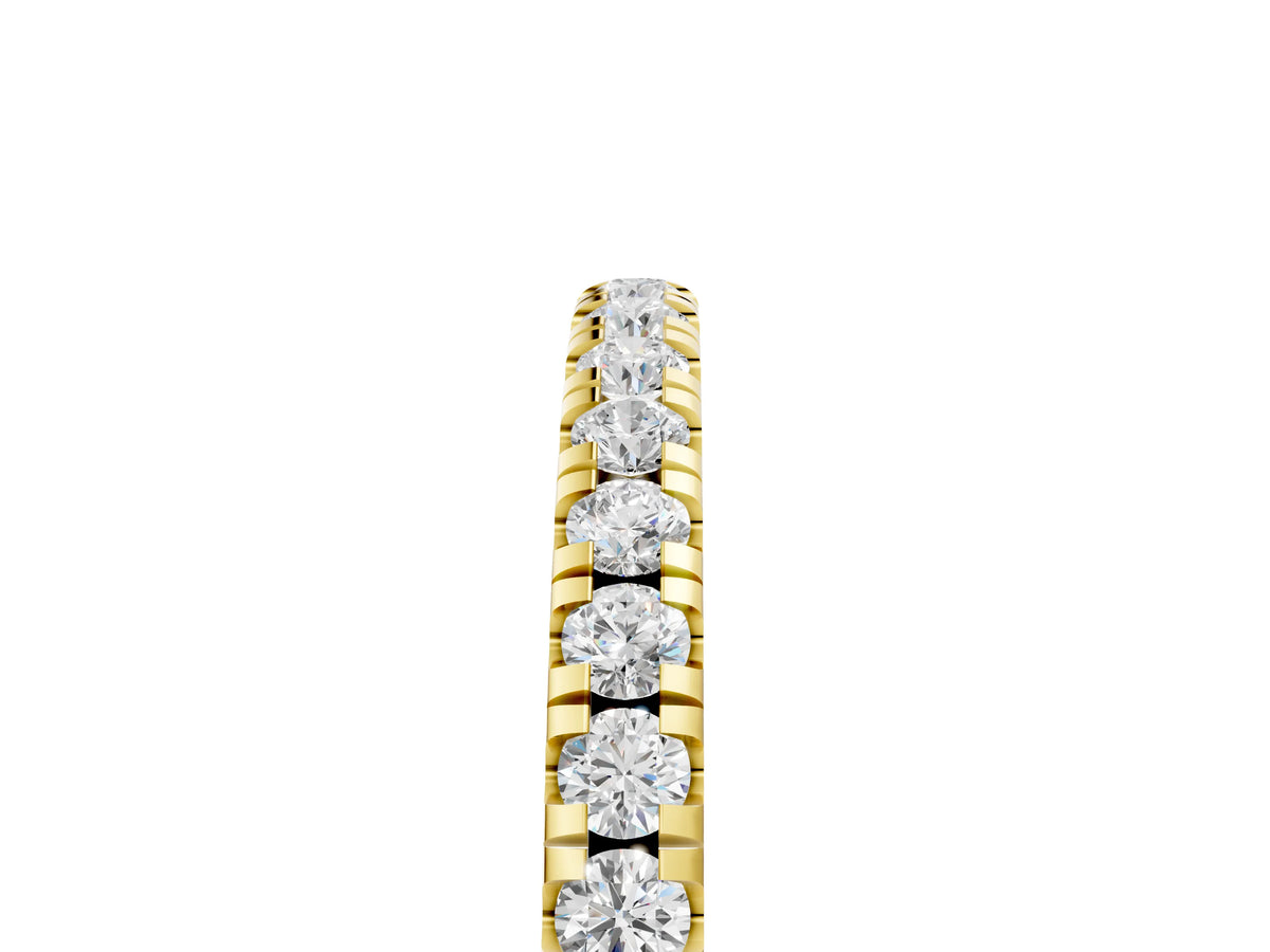 Yellow gold Pavé Round Diamond Half Eternity Band with Shared Prong Setting_5