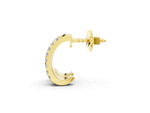 Yellow gold Pavé Round Diamond Hoop Earrings with Four-Prong Setting_1