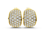 Yellow gold Pavé Round Diamond Huggie Earrings with Prong Setting
