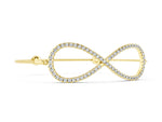 Yellow gold Pavé Round Diamond Infinity Chain Bracelet with Bezel Setting
