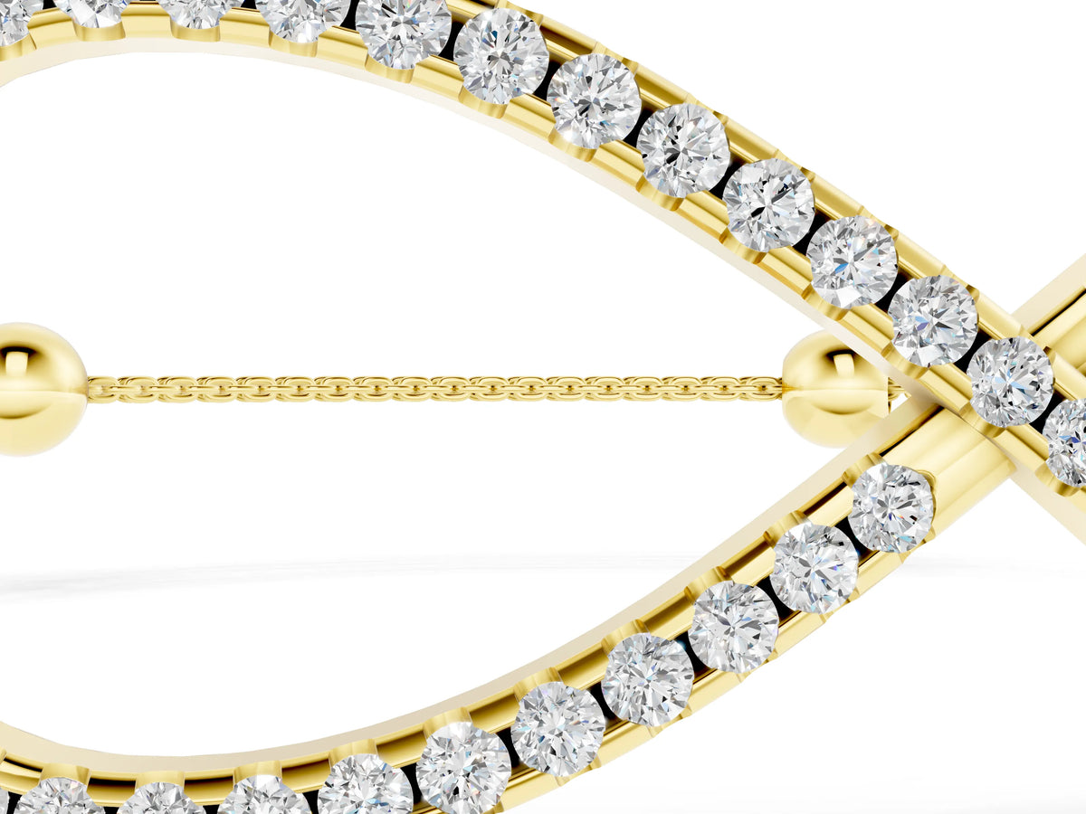 Yellow gold Pavé Round Diamond Infinity Chain Bracelet with Bezel Setting_1