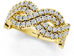 Yellow gold Pavé Round Diamond Infinity Twist Band with Shared Prong Setting_1