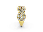 Yellow gold Pavé Round Diamond Infinity Twist Band with Shared Prong Setting_2