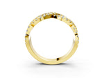 Yellow gold Pavé Round Diamond Infinity Twist Band with Shared Prong Setting_3