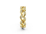 Yellow gold Pavé Round Diamond Interlocking Eternity Band with Bezel Prong Setting_2
