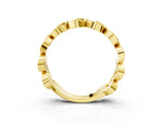 Yellow gold Pavé Round Diamond Interlocking Eternity Band with Bezel Prong Setting_3