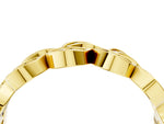 Yellow gold Pavé Round Diamond Interlocking Eternity Band with Bezel Prong Setting_4