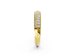 Yellow gold Pavé Round Diamond Milgrain Eternity Band_2