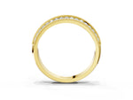 Yellow gold Pavé Round Diamond Milgrain Eternity Band_3