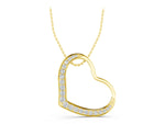 Yellow gold Pavé Round Diamond Open Heart Pendant_1