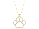 Yellow gold Pavé Round Diamond Paw Pendant_1