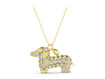 Yellow gold Pavé Round Diamond Prong-Set Dachshund Pendant_1