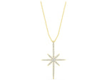 Yellow gold Pavé Round Diamond Starburst Pendant with Prong Setting_1