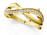 Yellow gold Pavé Round Diamond Twist Band with Channel Setting_1