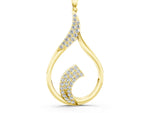 Yellow gold Pavé Round Diamond Twist Pendant
