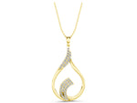 Yellow gold Pavé Round Diamond Twist Pendant_1