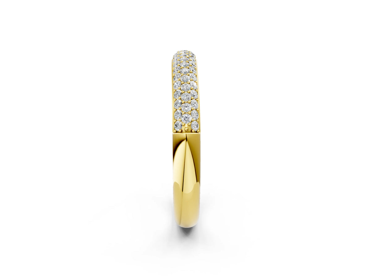 Yellow gold Pavé Round Diamond White Gold Eternity Band_2