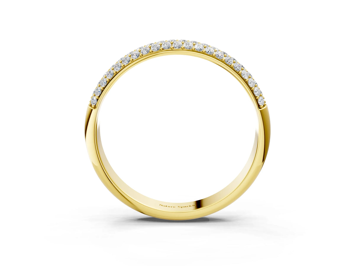 Yellow gold Pavé Round Diamond White Gold Eternity Band_3