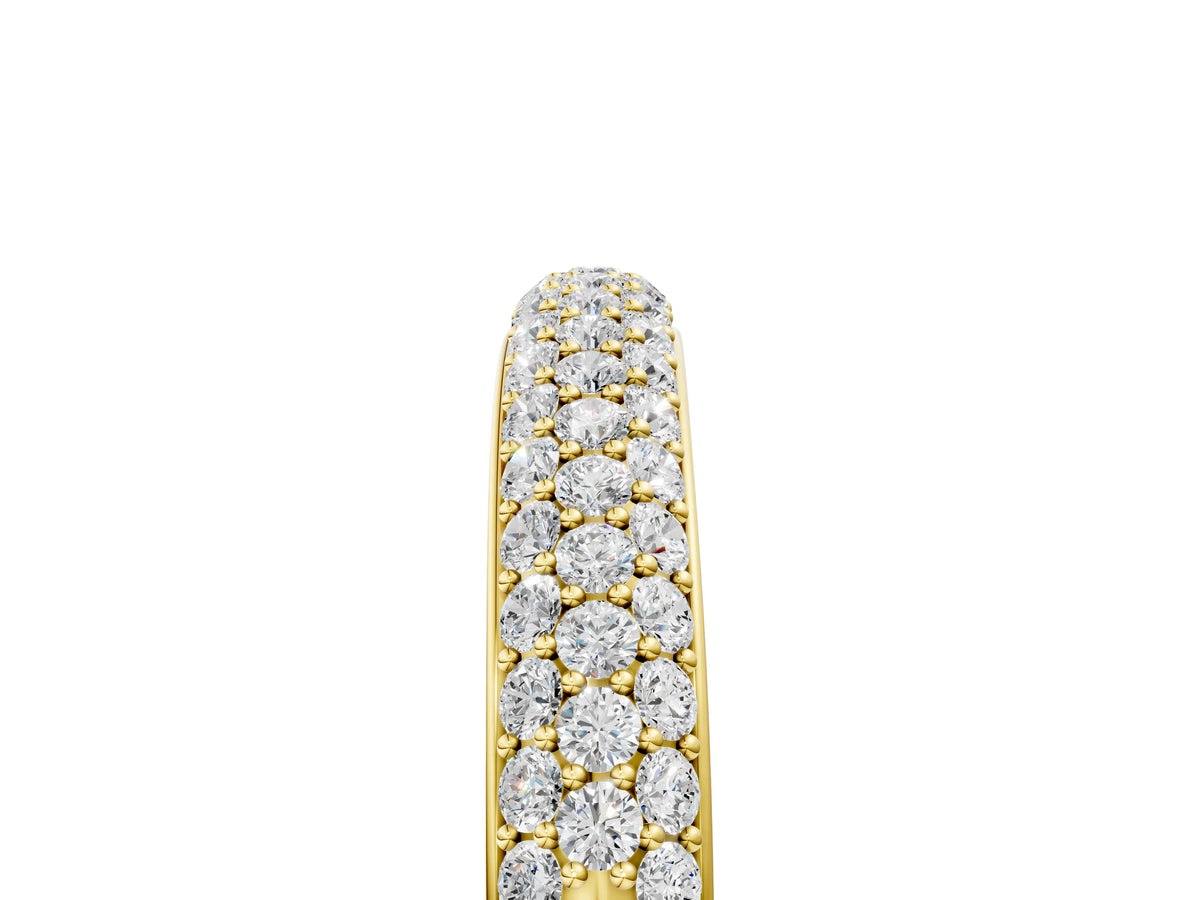 Yellow gold Pavé Round Diamond White Gold Eternity Band_5
