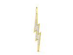 Yellow gold Pavé Set Lightning Bolt Pendant with Round Cut Stones