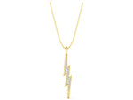 Yellow gold Pavé Set Lightning Bolt Pendant with Round Cut Stones_1