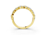 Yellow gold Pave Marquise and Round Diamond Eternity Band with Prong Setting_3