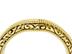 Yellow gold Pave Round Diamond Curved Milgrain Band_4