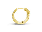 Yellow gold Pave Round Diamond Hoop Earrings with Channel Band and Shared Prong Setting_1