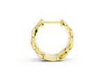 Yellow gold Pave Round Diamond Twisted Hoop Earrings with Shared Prong Setting_1